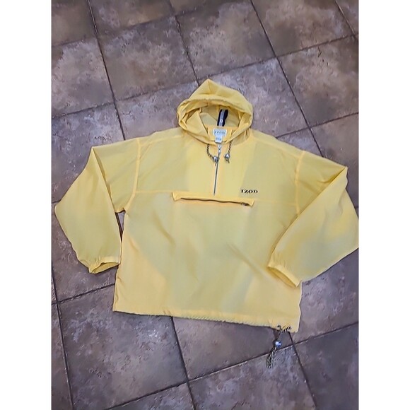 Vintage Lacoste IZOD Anorak Pullover Windbreaker Jacket Yellow Mens Med 80s - Picture 3 of 14
